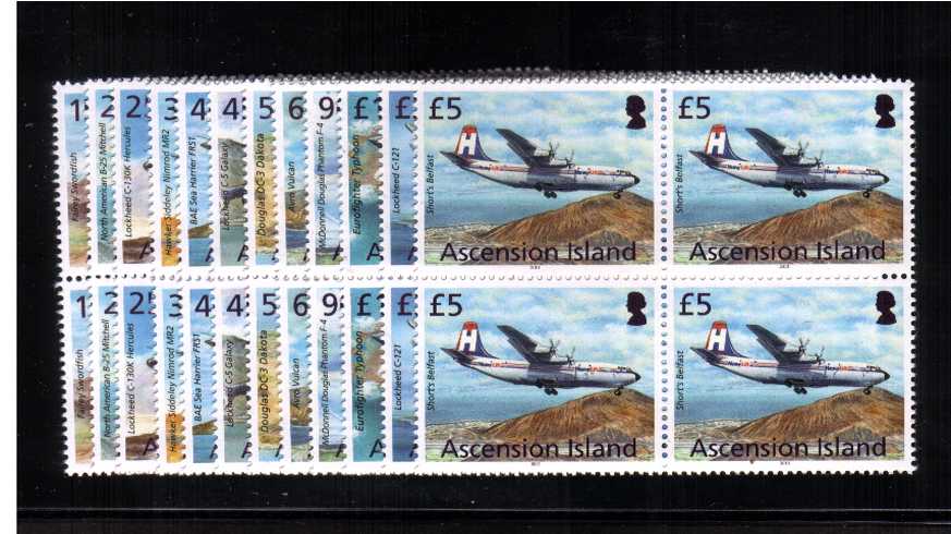 The Aircraft definitive set of twelve superb unmounted mint blocks of four.
<br><b>XCX</b>