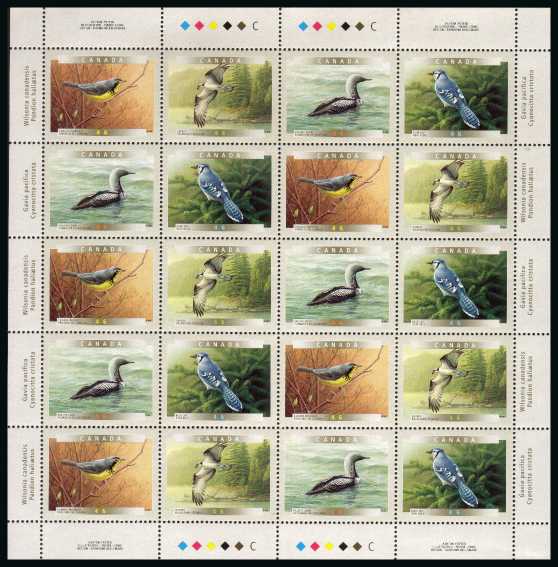 Birds - 5th Series - Complete sheetlet of twenty superb unmounted mint. 

