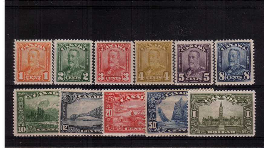 The King George V ''Scroll'' Issue<br/>
A superb unmounted mint set of eleven each stamp with bright colour and excellent centering.<br/> A difficult set to find unmounted! Exceptional.
<br/><b>BBH</b>