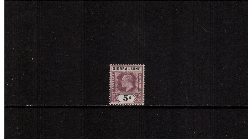 5d Dull Purple and Black - Watermark Crown CA<br/>
A fine very lightly mounted mint stamp.