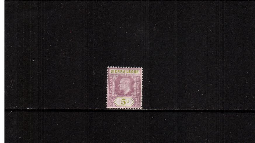 5d Purple and OLive-Green - Watermark Multiple Crown CA<br/>
A fine lightly mounted mint single.<br><b>XMX</b>