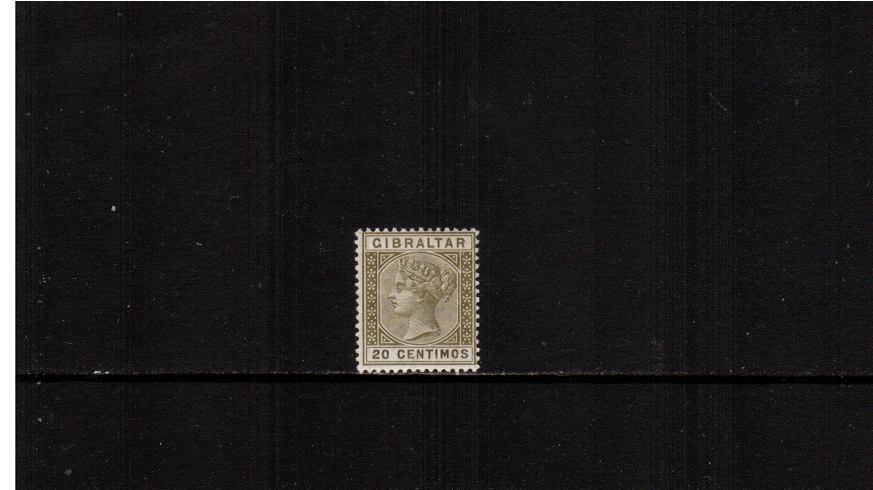 20c Olive-Green and Brown.<br/>A fine lightly mounted mint single. 
<br><b>XMX</b>