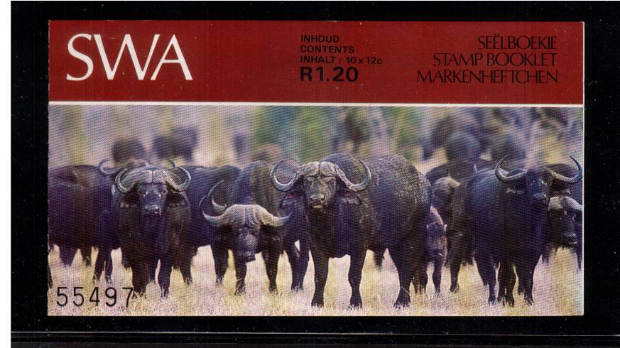 1R 20 Booklet - Herd of Buffalo cover containing pane SG358ba