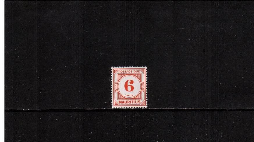 6c Red-Orange - Postage Due - Perforation 13x14.<br/>A superb unmounted mint single.