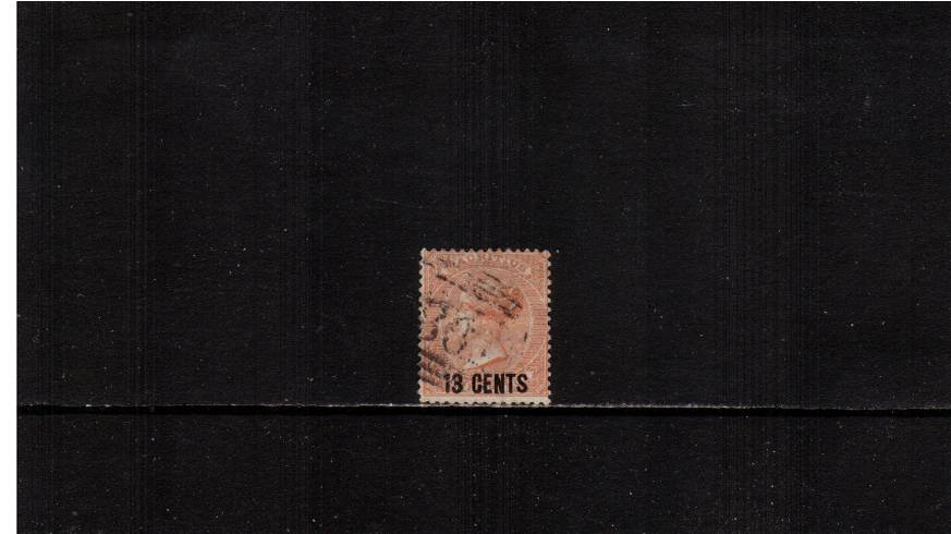 13c on 3d Orange-Red definitive single<br/>A superb very lightly used single. SG Cat 50