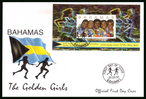 ''The Golden Girls'' Atheletic champions minisheet<br/>on an unaddressed illustrated FDC 
