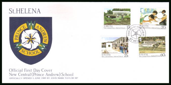 New Prince Andrew Central School<br/>on an unaddressed official FDC.