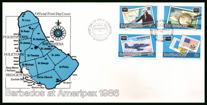 ''Ameripex '86'' Stamp Exhibition<br/>on an unaddressed First Day Cover