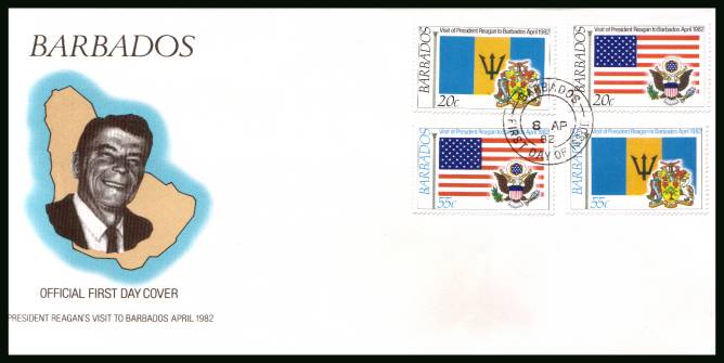 President Reagan's Visit to Barbados<br/>on an unaddressed First Day Cover