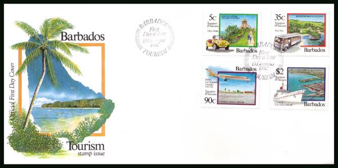 Transport and Tourism<br/>on an unaddressed First Day Cover