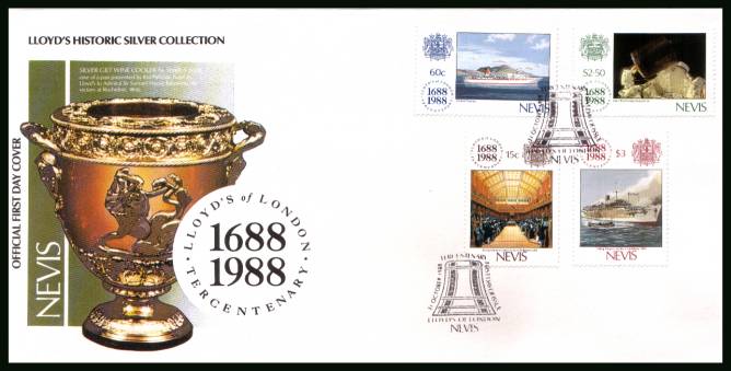 300th Anniversary of Lloyd's of LOndon<br/>on an unaddressed First Day Cover
