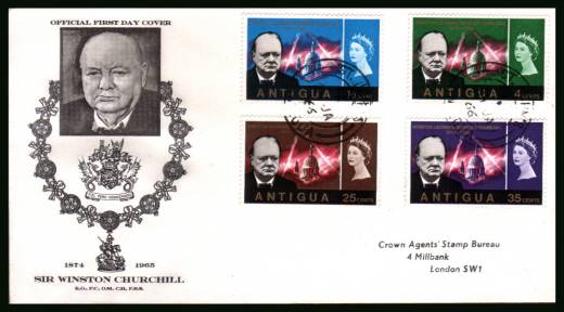 Churchill Commemoration<br/>on an addressed First Day Cover