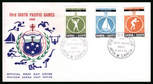 South Pacific Games - Port Moresby<br/>on an illustrated unaddressd First Day Cover 

