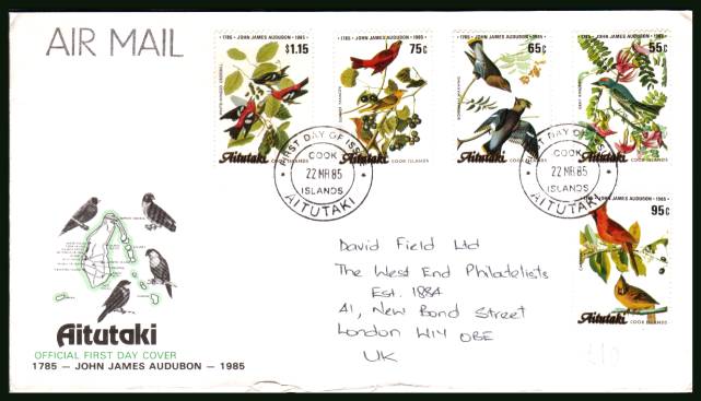Birth Bicentenary of John J Audubon - Birds<br/>on an illustrated hand addressed First Day Cover 


