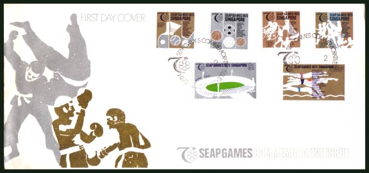 Seventh S.E.A.P. Games <br/>on an illustrated unaddressed colour First Day Cover