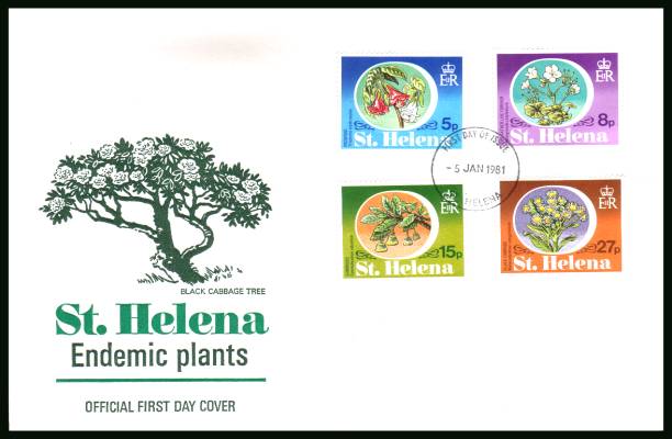 Endemic Plants<br/>on an official unaddressed First Day Cover