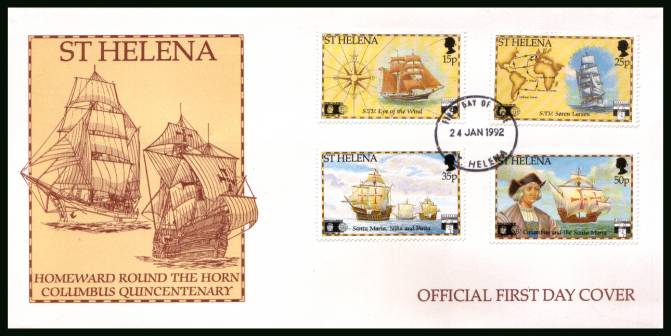 500th Anniversary of Discovery of America by Columbus<br/>on an unaddressed official First Day Cover