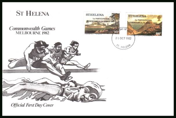 Commonwealth Games overprint set of two<br/>on an official unaddressed First Day Cover