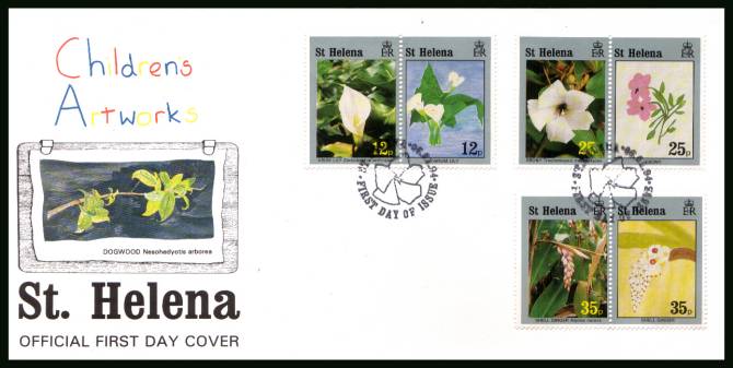 Flowers and Children's Art<br/>on an unaddressed official First Day Cover