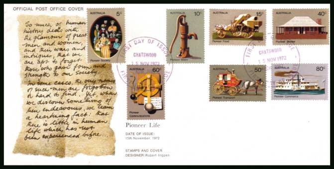 Pioneer Life<br/>on an official unaddressed First Day Cover