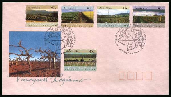 Vineyard Regions<br/>on an official unaddressed First Day Cover