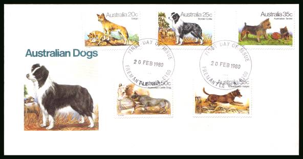 Dogs<br/>on an official unaddressed First Day Cover