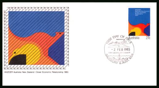 Closer Economic Relatioship with New Zealand<br/>on an official unaddressed First Day Cover
