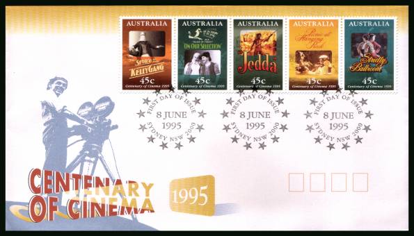 Centenary of Cinema<br/>on an official unaddressed First Day Cover