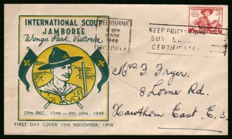 Scout Jamboree<br/>on a hand addressed First Day Cover