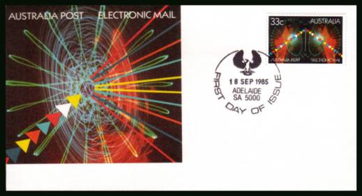 Electronic Mail Service<br/>on an official unaddressed First Day Cover 

