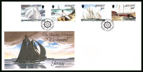 Racing Schooner Ship<br/>on an official unaddressed illustrated First Day Cover 

