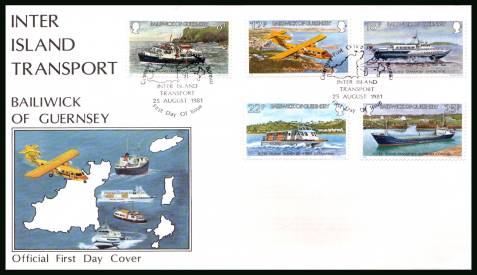 Inter-Island Transport<br/>on an official unaddressed illustrated First Day Cover 

