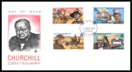 Centenary of Sir Winston Churchill<br/>on an unaddressed illustrated MERCURY First Day Cover