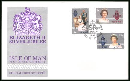 Silver Jubilee<br/>on an unaddressed illustrated official First Day Cover