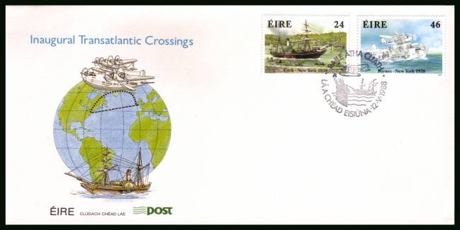 Tranatlantic Transport Anniversaries set of two<br/>on an unaddressed official First Day Cover