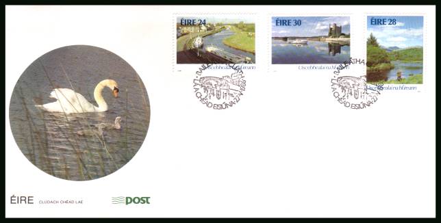 Irish Waterways set of three<br/>on an unaddressed official First Day Cover