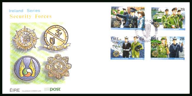 Irish Security Forces set of four<br/>on an unaddressed official First Day Cover 


