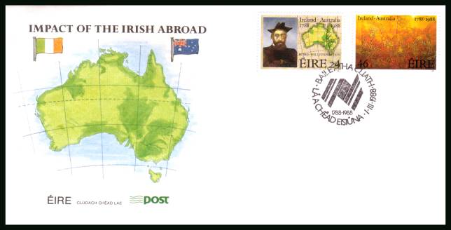 Bicentenary of Australian Settlement set of two<br/>on an unaddressed official First Day Cover 

