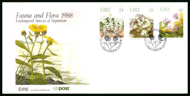Endangered Flower Species of Ireland<br/>on an unaddressed official First Day Cover 

