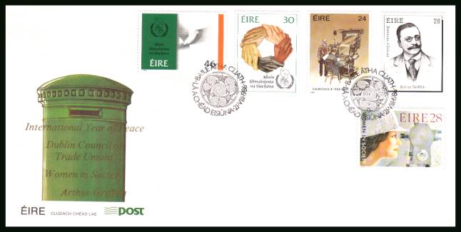 Anniversaries and Commemorations set of five<br/>on an unaddressed official First Day Cover 

