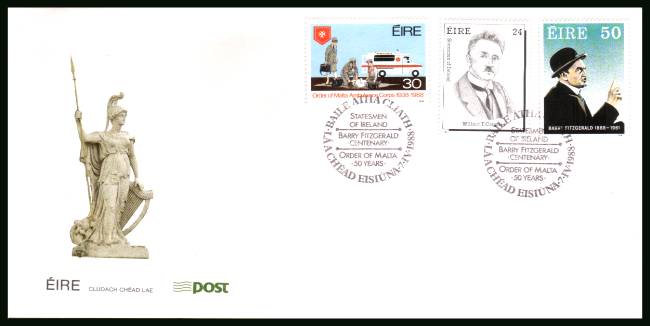 Anniversaries and Events set of three<br/>on an unaddressed official First Day Cover 

