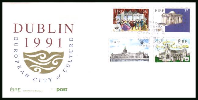 ''Dublin 1991 European City of Culture'' set of four<br/>on an unaddressed official First Day Cover

