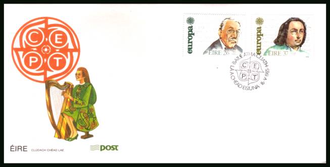 EUROPA - Irish Composers set of two<br/>on an unaddressed official First Day Cover

