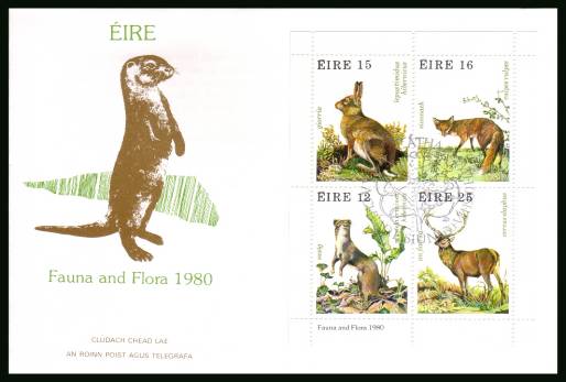 Wildlife minisheet<br/>on an unaddressed official First Day Cover

