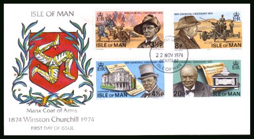Centenary of Sir Winston Churchill
<br/>on a COMMEMORATIVE HERITAGE unaddressed illustrated First Day Cover 


