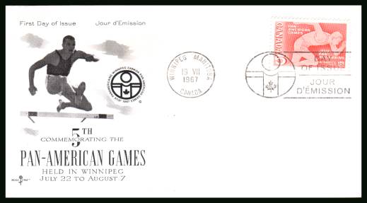 Fifth Pan-American Games - Winnipeg

<br/>on an unaddressed First Day Cover.
