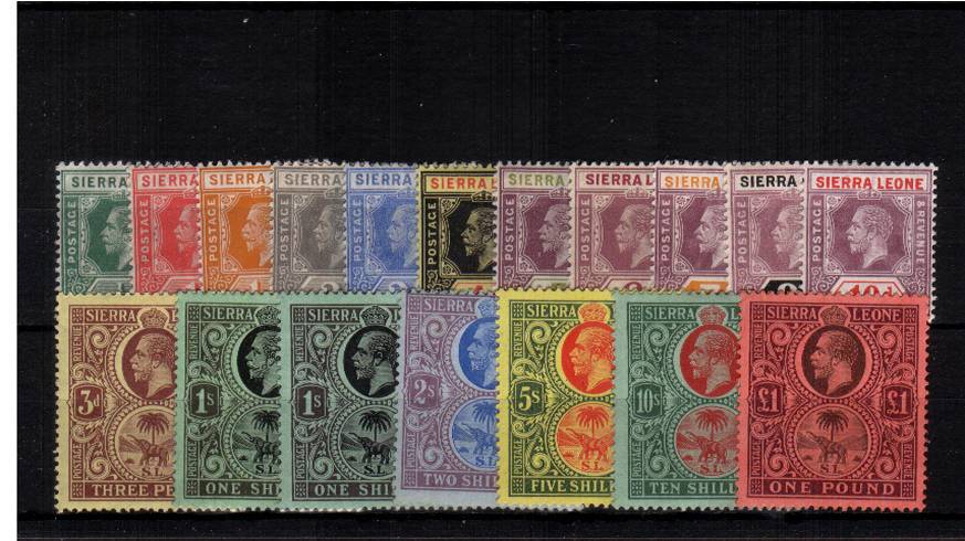 The George 5th set of seventeen with the bonus of the additional 1/- shade lightly mounted mint. Please note the 1 is actually unmounted!!
<br><b>XYX</b>