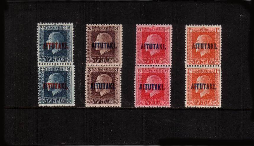 The se-tenant perforation change set of four in superb unmounted mint vertical pairs.<br/>
One stamp is perf 14x13½ other is 14x14½.<br/>Very rare set to find unmounted as almost all pairs<br/> were mounted by collectors at the time of issue.<br/><b>QBQ