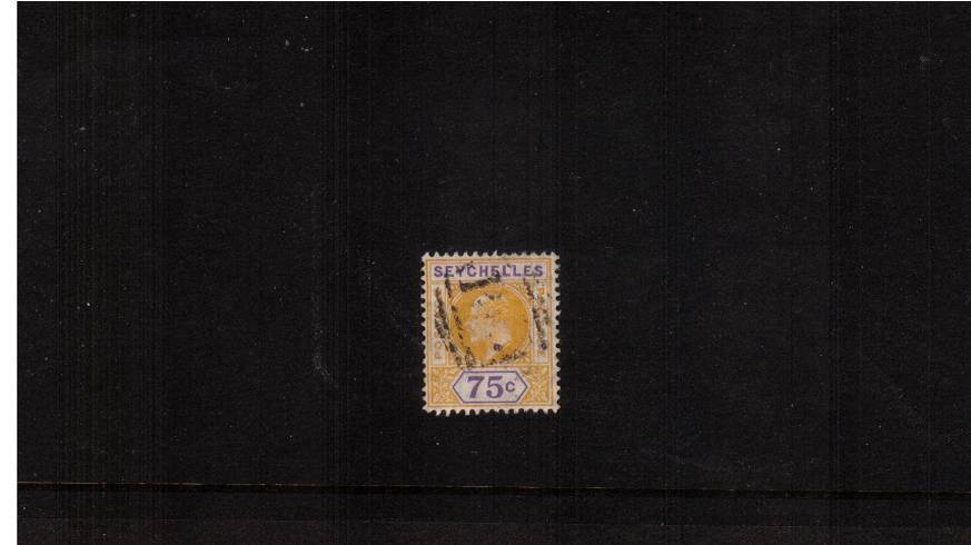 75c Yellow and Violet - Watermark Multiple Crown CA<br/>A good fine used single.
<br/><b>QCQ</b>