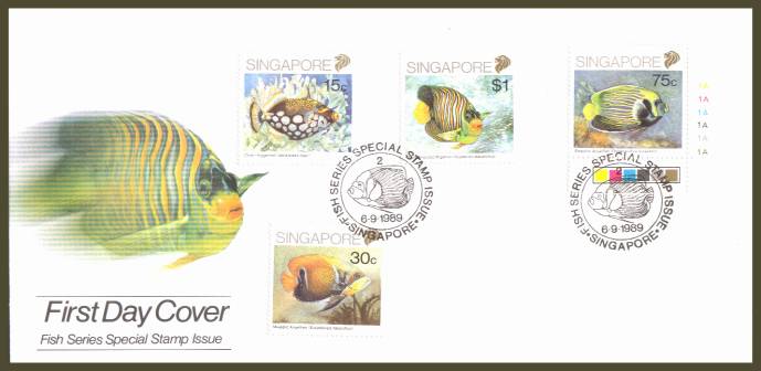 Fish set of four<br/>
on an illustrated unaddressed colour First Day Cover 

